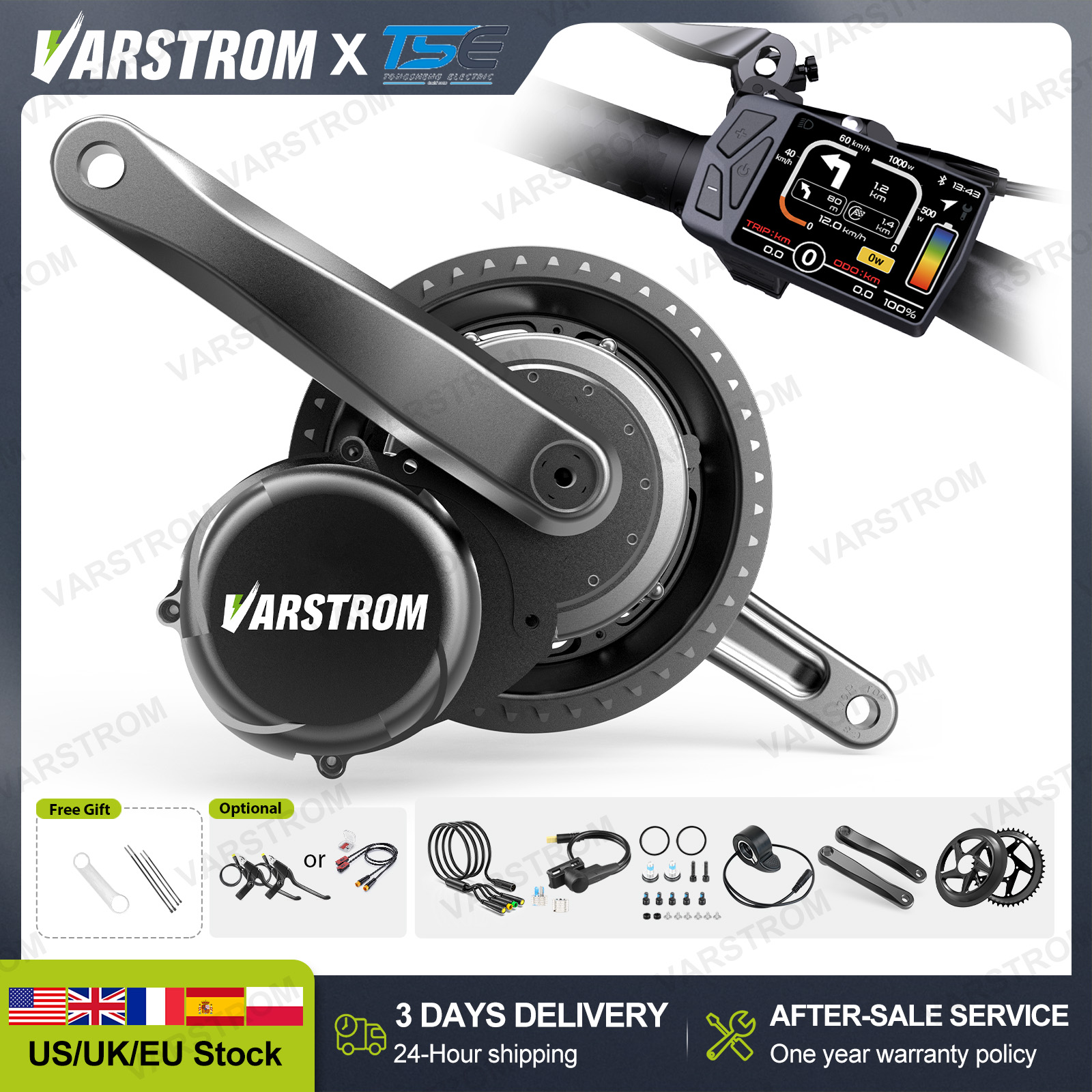 Side Hung Mid Drive Motor Kit - [3Day Delivery] Tongsheng Mid Motor TSDZ8